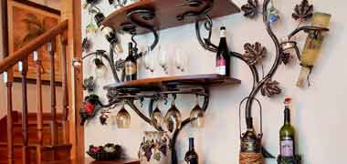 Forged Iron Wall Wine Racks and Candle holders - e metalworks, Ozaukee County WI